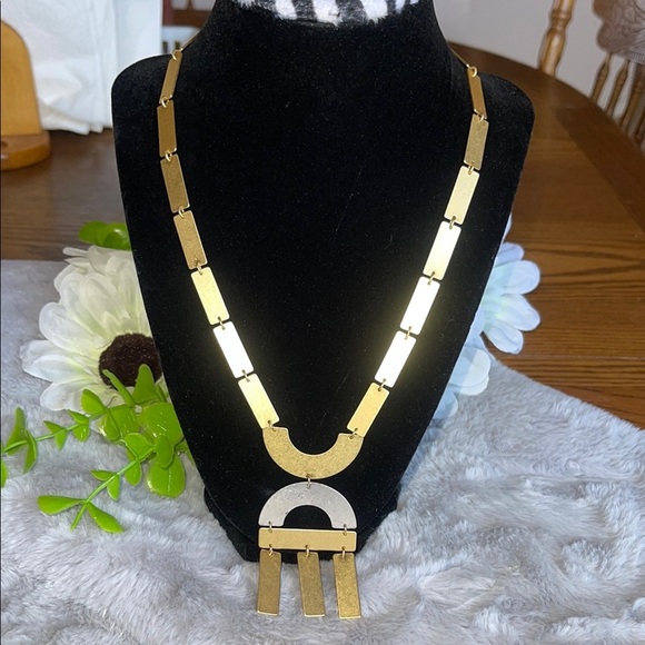 Madewell Gold and Silver Geometric Necklace - Picture 1 of 5